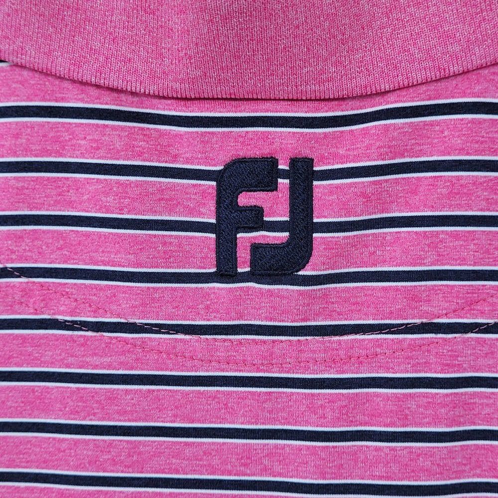 FootJoy‎ Polo Shirt Mens XXL Pink Striped Short Sleeve Golf Athletic Athletic - Picture 7 of 7